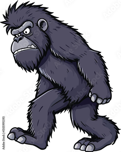 Cute cartoon a illustrator vector bigfoot