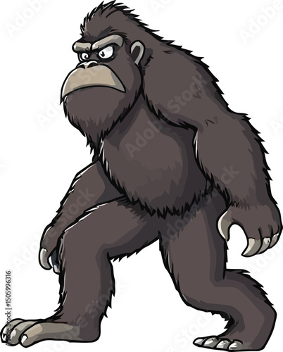 Cute cartoon a illustrator vector bigfoot