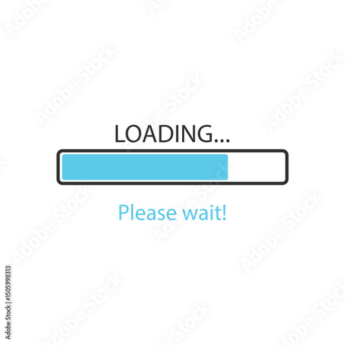 Loading, progress. Isolated loading bar icon. Progress bar icon. Vector illustration
