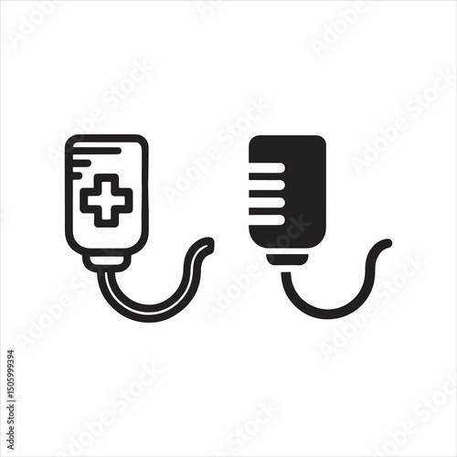 saline outline icon in white and black colors. saline flat vector icon from health and medical collection for web, mobile apps and ui.