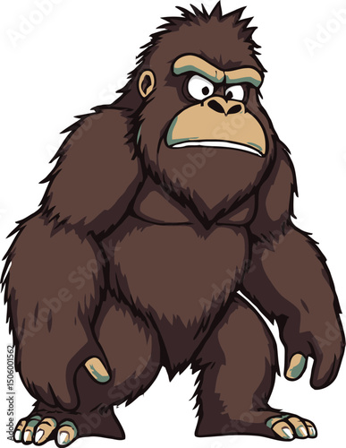 Cute cartoon a illustrator vector bigfoot