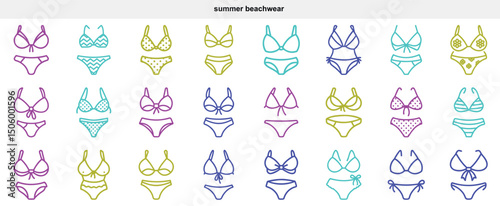 Swimwear Bikini Icon Set