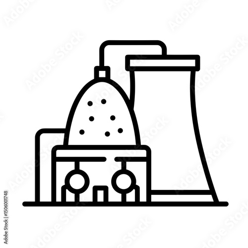 Nuclear power plant icon featuring a molten salt reactor design