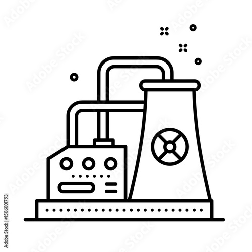 Nuclear industry icon representing a vitrification plant  