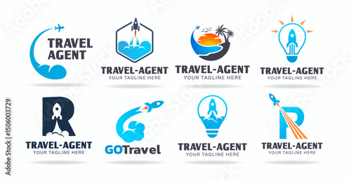 Travel agency logo design bundle