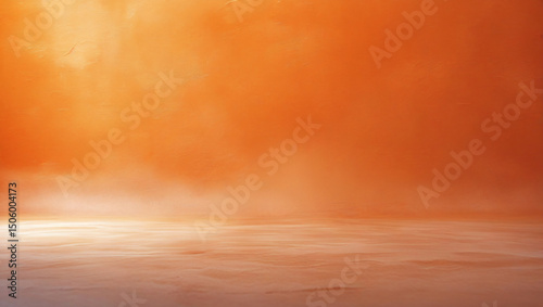 Serene Orange Sunset Over Calm Ocean Waves