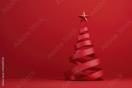 Red Christmas Tree with Star