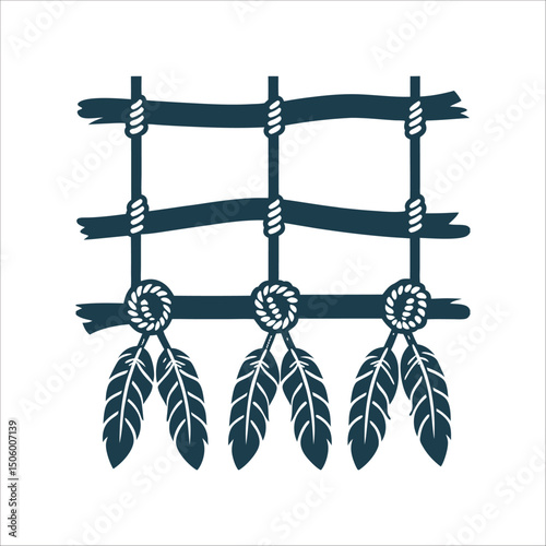 Witch's Ladder: Braided Cord with Feathers and Knots