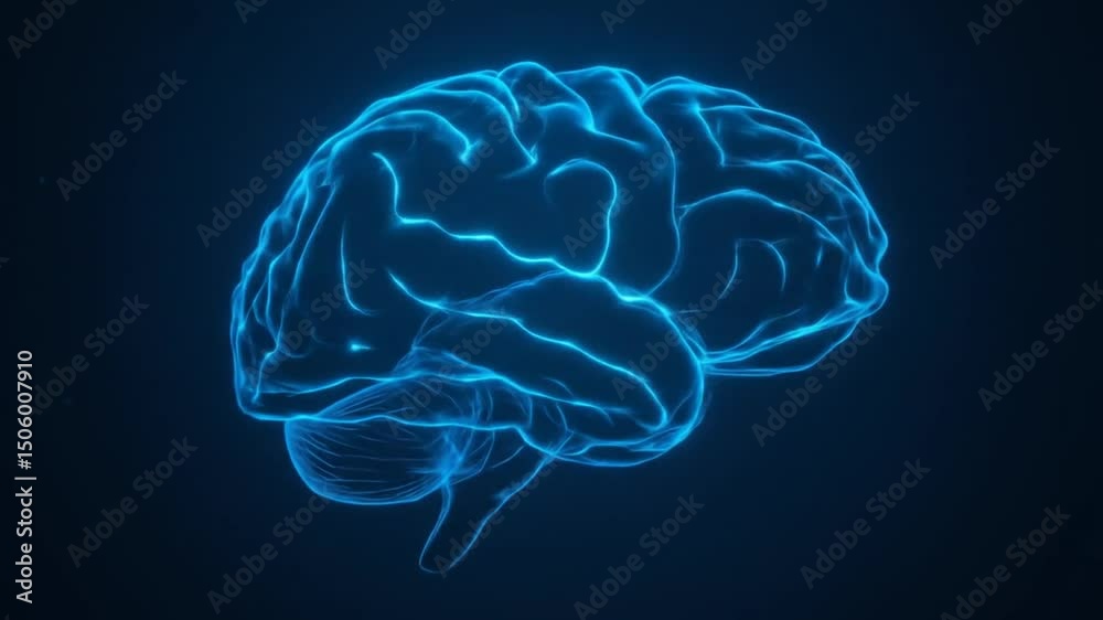 Low poly brain or artificial intelligence concept. Wisdom point symbol. Blue low poly wireframe illustration on dark background. 4k video Low poly brain or artificial intelligence concept. Wisdom point symbol. Blue low poly wireframe illustration on dark background. 4k video