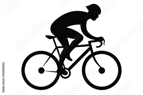 cycling athlete silhouette, detailed muscular physique, dynamic motion, high contrast black and white, professional athlete, olympic sport, energy and power
