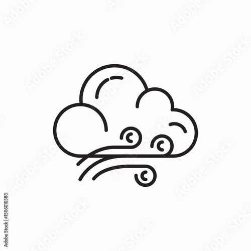 cloud wind weather icon sign vector