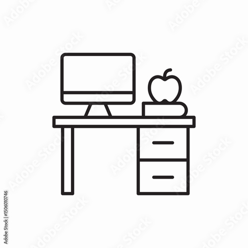 desktop computer apple icon sign vector