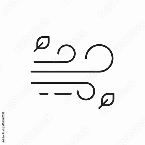 leaves wind icon sign vector