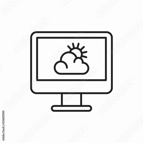 monitor screen weather icon sign vector