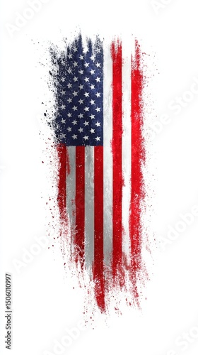 Creative Depiction of the United States Flag With Artistic Splashes of Color