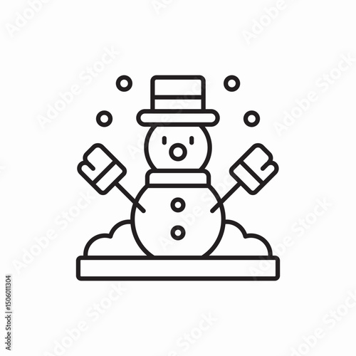 snowman winter icon sign vector