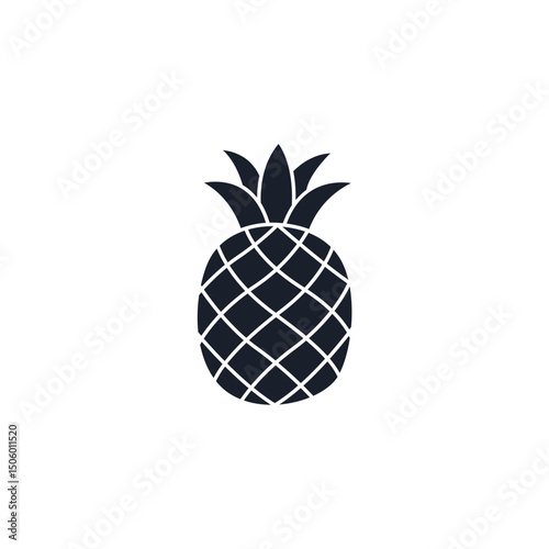 Pineapple Icon Vector Illustration. Tropical Fruit Symbol for Summer Branding, Healthy Snacks, and Party Designs
