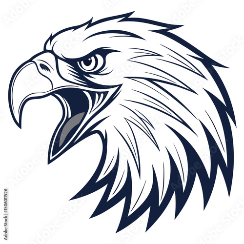 Powerful eagle head graphic