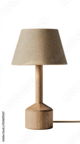 Modern Wooden Lamp With Fabric Shade Designed for Contemporary Living Spaces ...