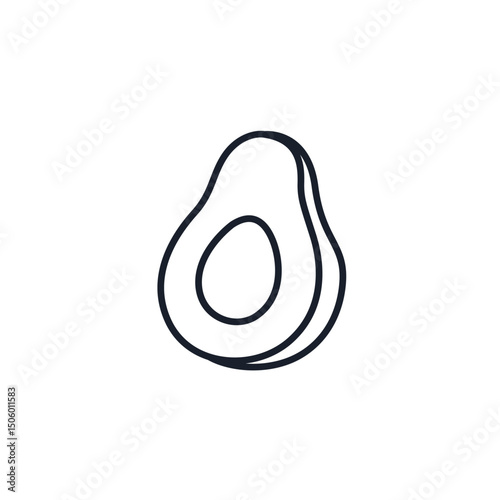 Avocado Icon Vector Illustration. Healthy Superfood Symbol for Modern Branding, Nutrition, and Vegan Designs