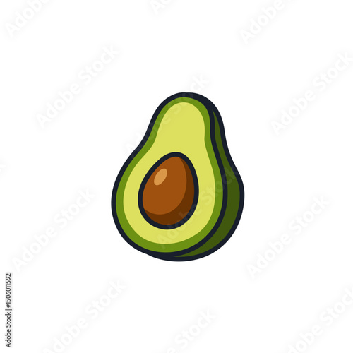 Avocado Icon Vector Illustration. Healthy Superfood Symbol for Modern Branding, Nutrition, and Vegan Designs