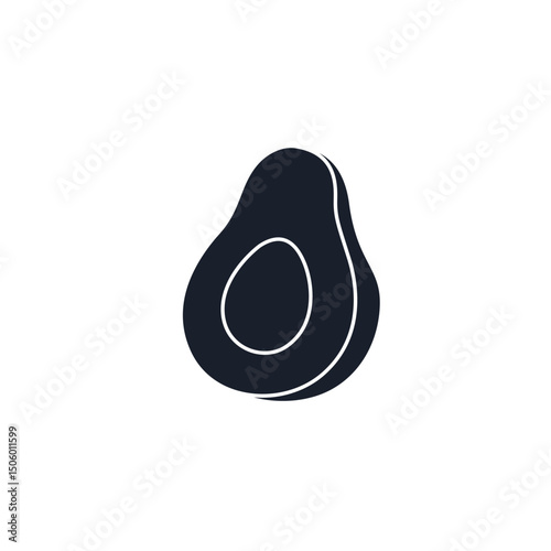 Avocado Icon Vector Illustration. Healthy Superfood Symbol for Modern Branding, Nutrition, and Vegan Designs