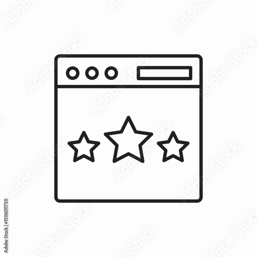 webpage three stars online learning icon sign vector