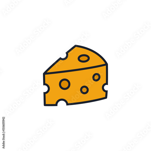 Cheese Icon Vector Illustration. Dairy Product Symbol for Gourmet Branding and Food Packaging Designs