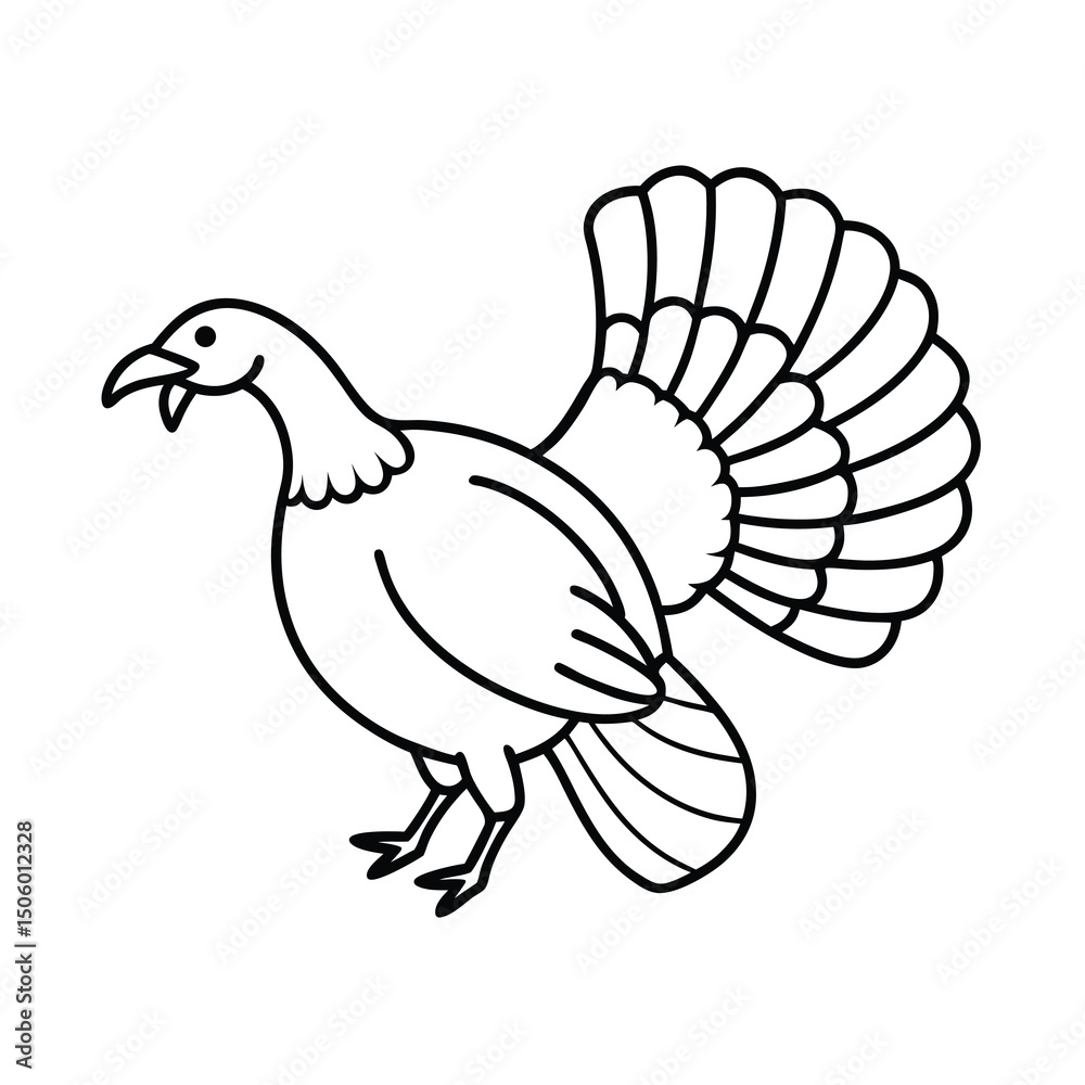 Obraz premium flying turkey outline