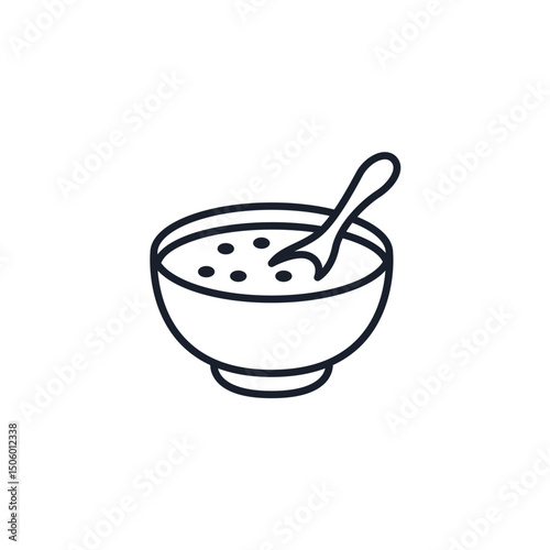 Soup Bowl Icon Vector Illustration. Comfort Food Symbol for Restaurant Branding and Healthy Meal Designs