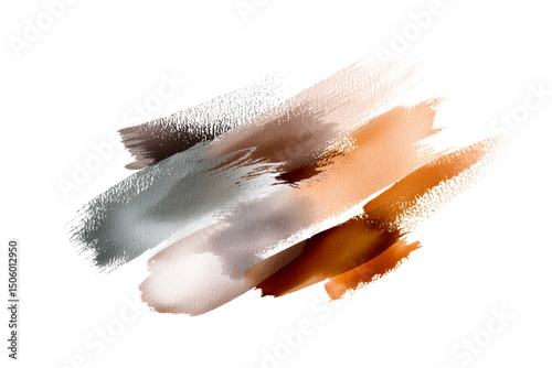 Blended warm and cool paint strokes on transparent background