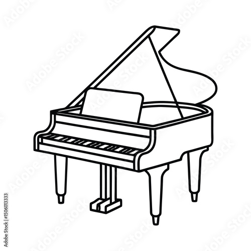piano and music notes
