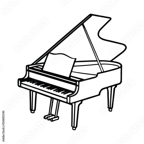 grand piano vector illustration