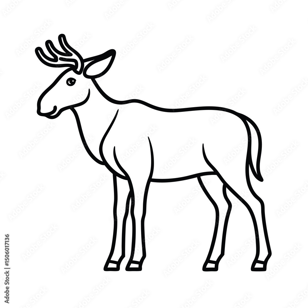 Fototapeta premium minimalist female moose line art