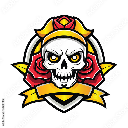 17 Vactor mascot skull rose red Skull with rose Skull with top hat holding rose 