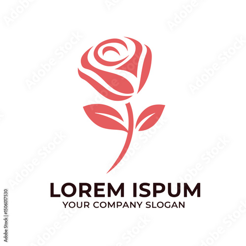Rose Logo Design vector, colorful Rose Logo Design, Red rose logo template Vector