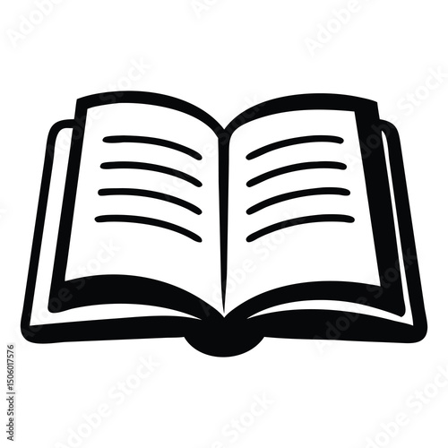 open book vector illustration silhouette