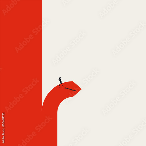 Go your own way, business vector concept. Symbol of creativity, individuality, motivation, ambition. Minimal design eps10 illustration.
