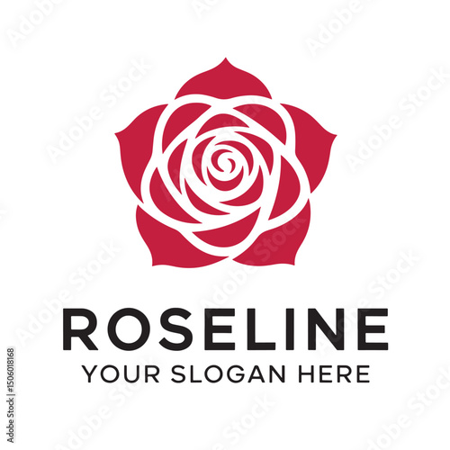 Rose Logo Design vector, colorful Rose Logo Design, Red rose logo template Vector