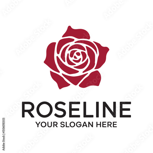 Rose Logo Design vector, colorful Rose Logo Design, Red rose logo template Vector