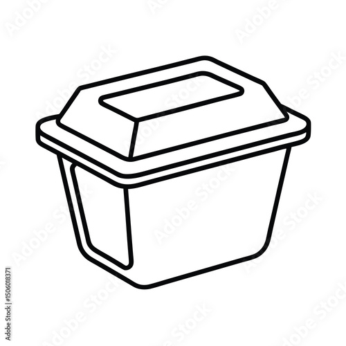 outline of a food storage container line art