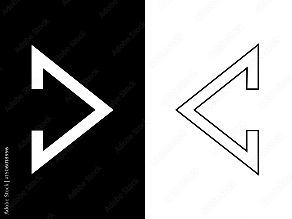 Fototapeta premium hollow arrow shape