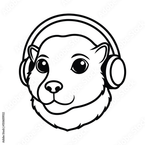 prairie dog head with headphones