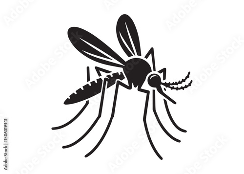 Mosquito Silhouette Vector, Mosquito Icon