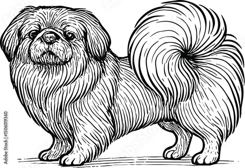 Chow dog vector black silhouette cricut design for T-Shirt