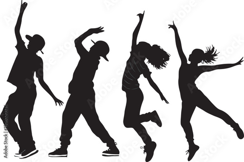 dancing girls silhouettes
