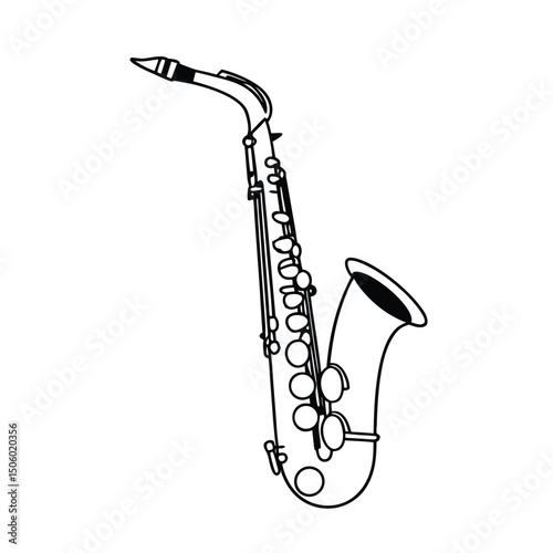 Saxophone Instrument silhouette vector art illustration. Black music instrument rock, jazz silhouette. music band vector illustration icons set Vector design.
