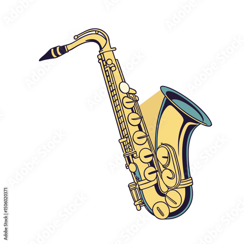 Saxophone Instrument silhouette vector art illustration. Black music instrument rock, jazz silhouette. music band vector illustration icons set Vector design.