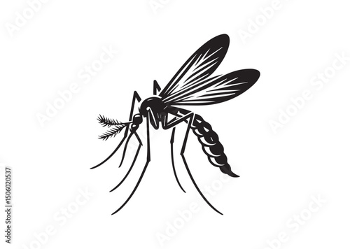 Mosquito Silhouette Vector, Mosquito Icon