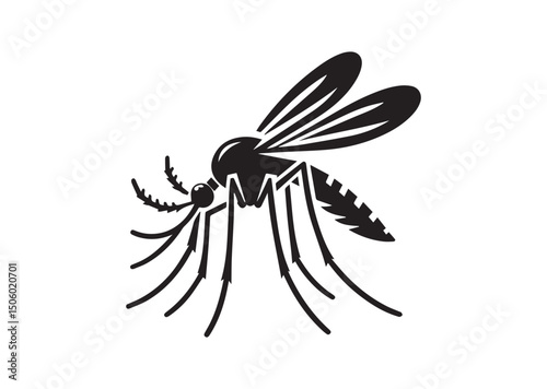 Mosquito Silhouette Vector, Mosquito Icon